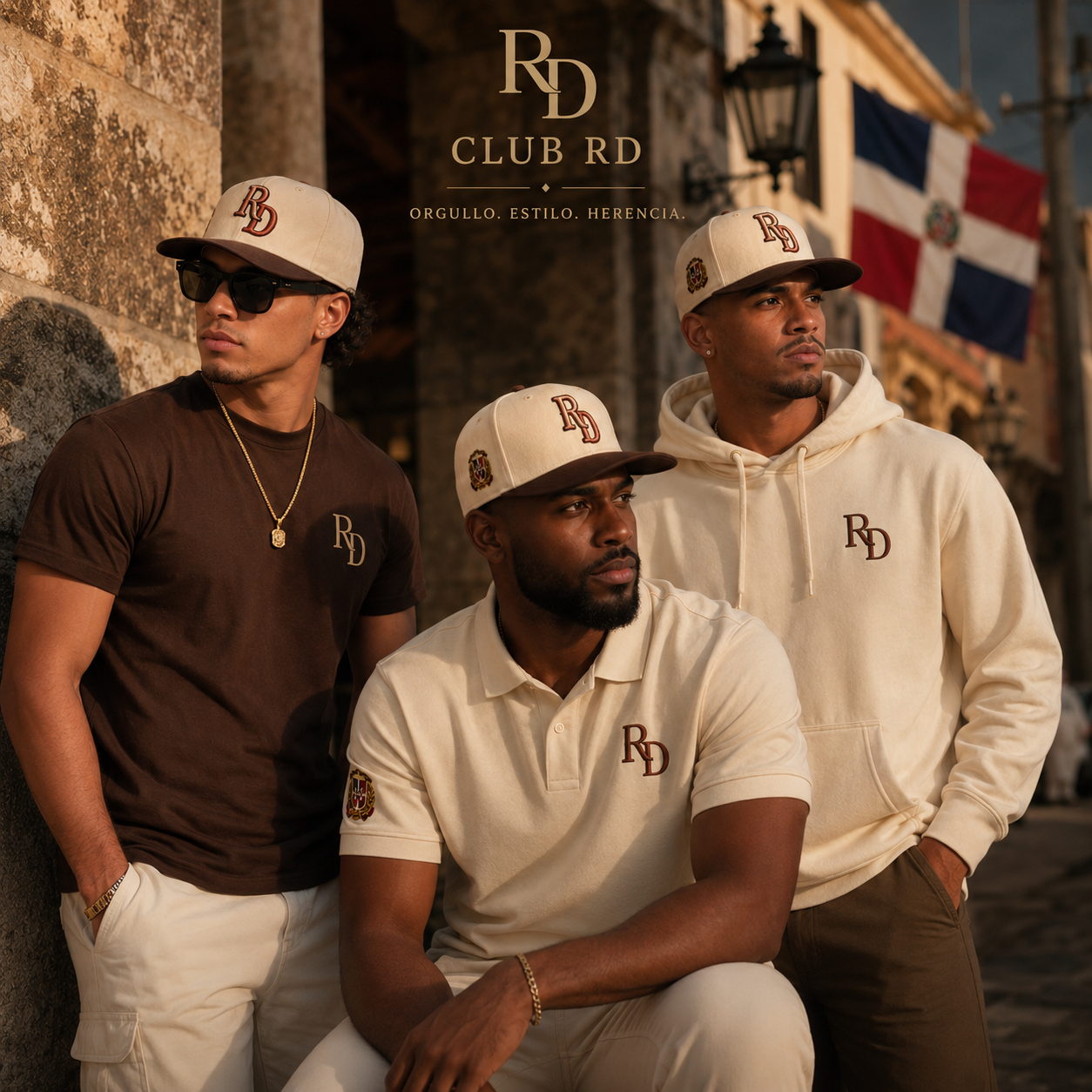 Tres jóvenes dominicanos representando con La 1844 de Club RD